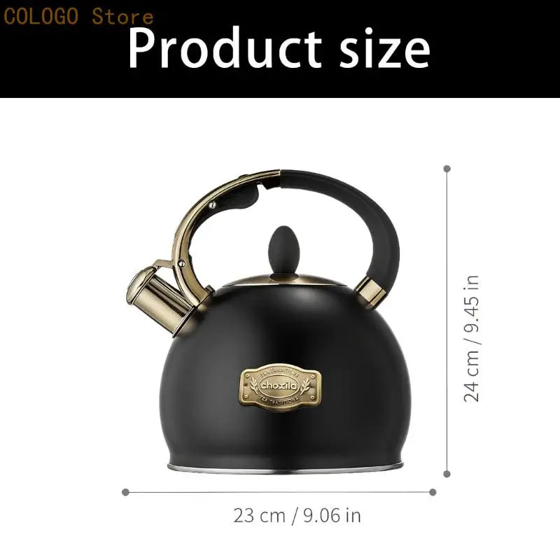 3L Rustproof Stainless Steel Whistling Tea Kettle – Quick Heat Stovetop Tea Kettle Qme