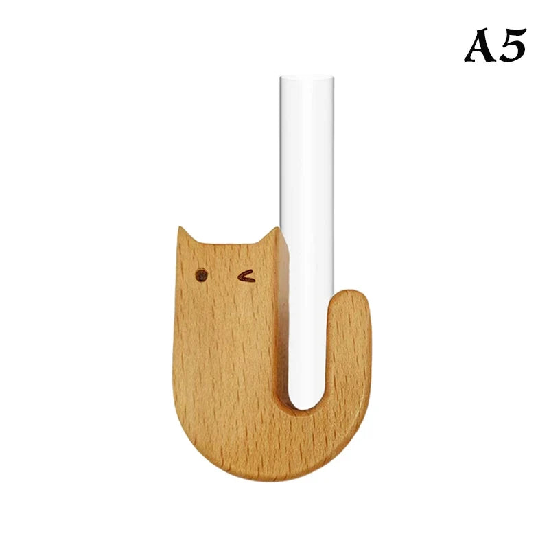 Cat Whisker Keeper Vase Fridge Magnet – Wooden & Glass Cat Whisker Keepsake Qme A5