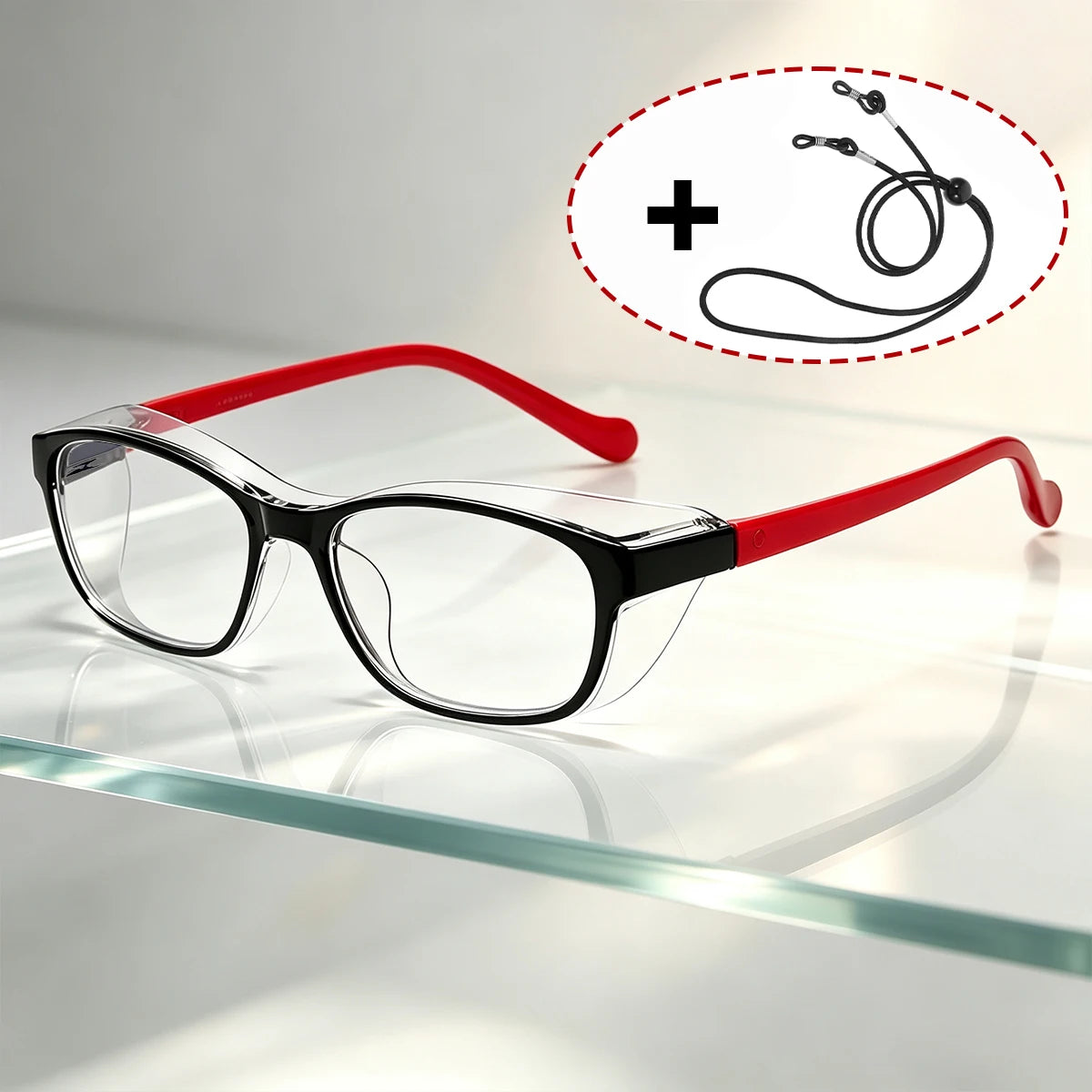 VOPHA Kids Safety Goggles – Anti-Fog, Side Shield, UV Protection Kids Safety Goggles Qst Red Black