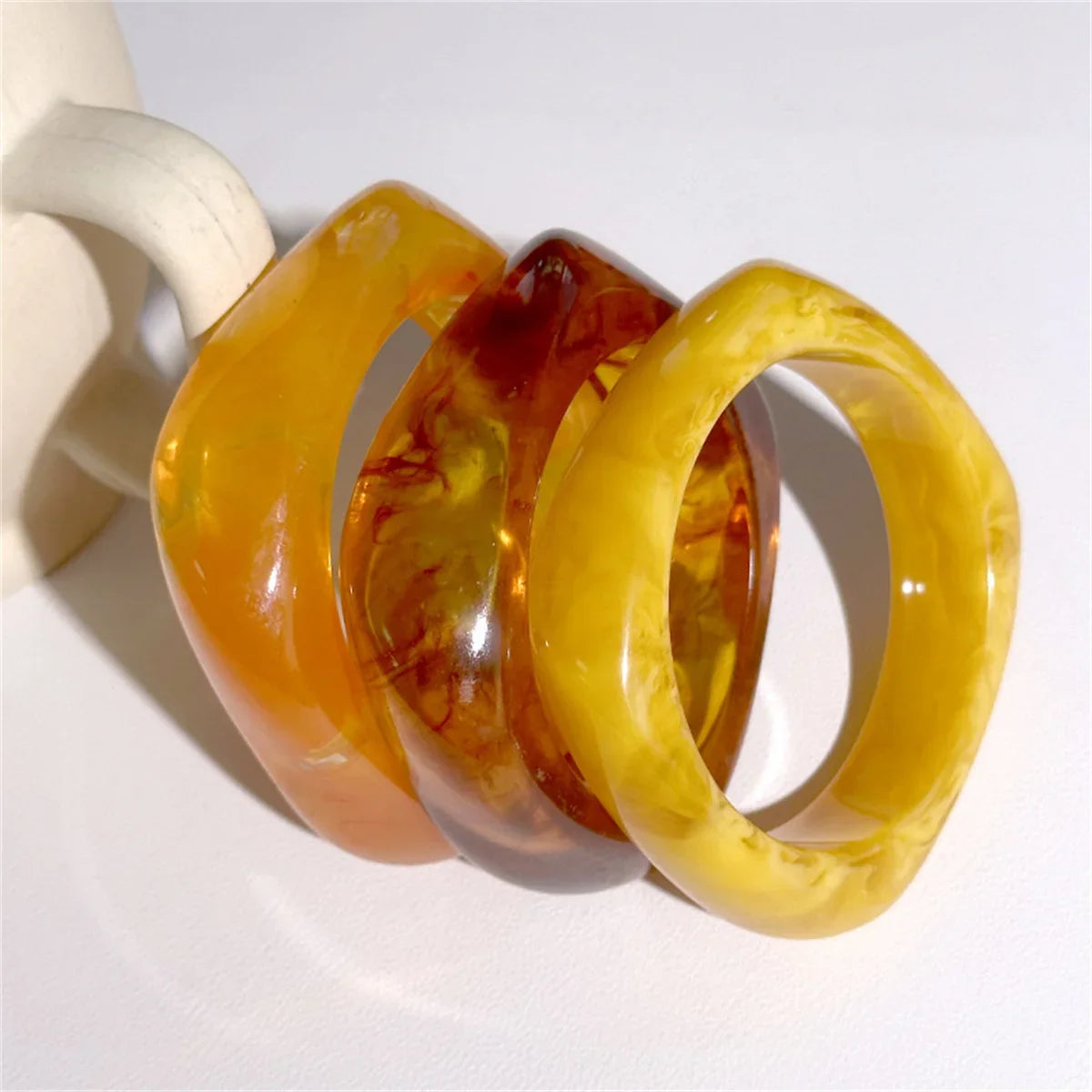 Vintage Wide Geometric Resin Bangle | Khaki & Brown Cuff Resin Cuff Bangle Qme
