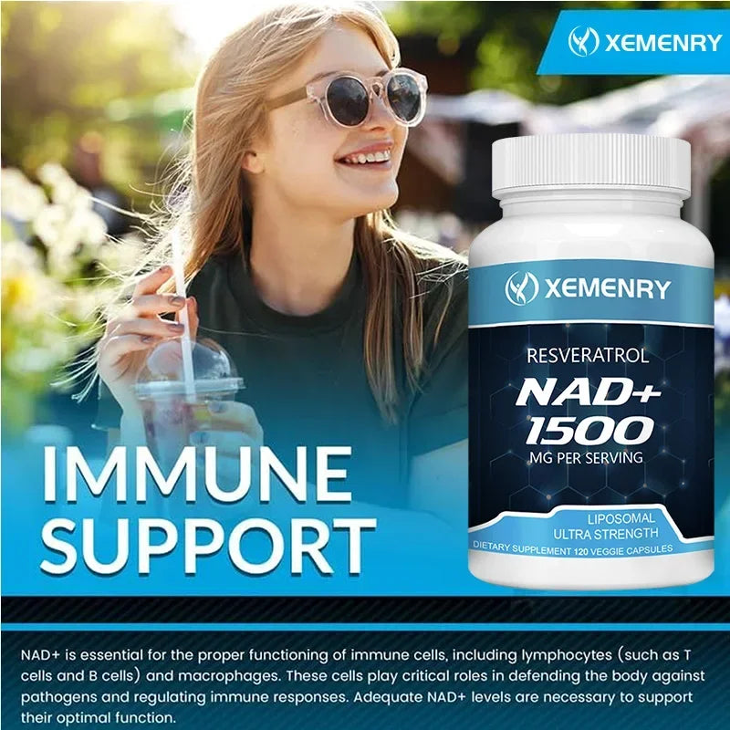 NAD+ Supplement with Resveratrol – 1500mg Cellular Vitality NAD+ Supplement Qst