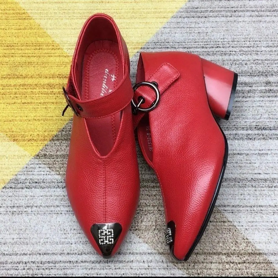 Women's V-Shape Pointed Toe Slip-On Spike Heel Mule Boots Heeled Mule Boots Qst