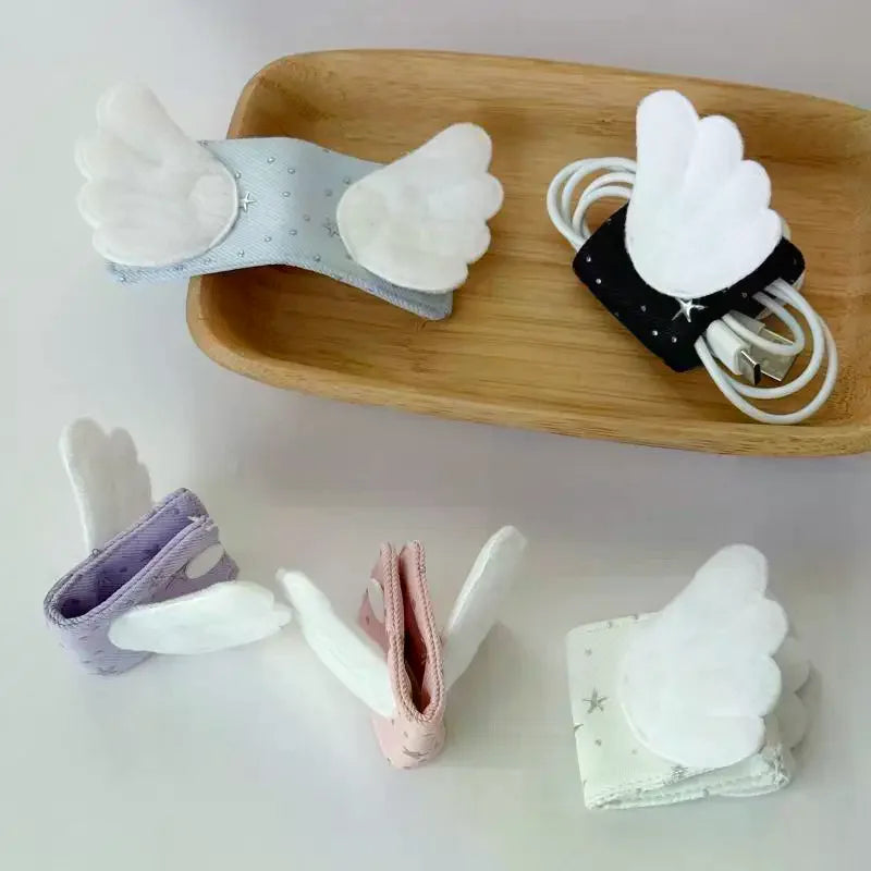 Angel Wing Cable Storage Clips – Star Print, Reusable | 5 Colors Cable Storage Clip Qme