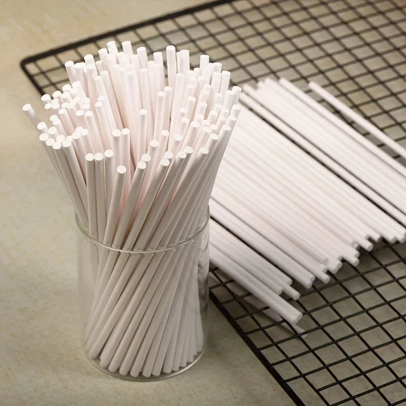 Disposable Kraft Paper Cake Pop Sticks – 100 Pack | Party Cake Pop Sticks Qme