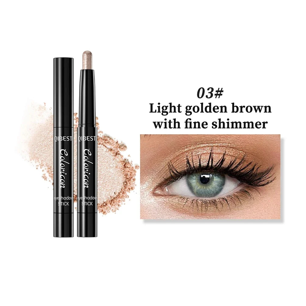 QIBEST Pearlescent Shimmer Eyeshadow Stick – Long-Lasting Glitter Eyeshadow Stick Qme