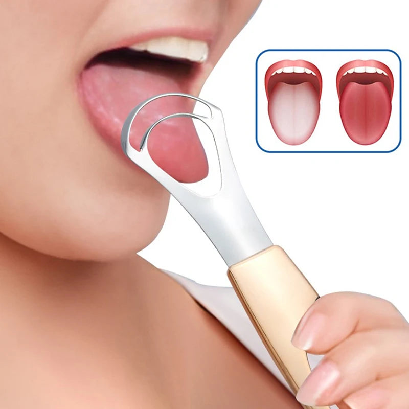 Stainless Steel Tongue Scraper – Fresh Breath Oral Cleaner Tongue Scraper Qst