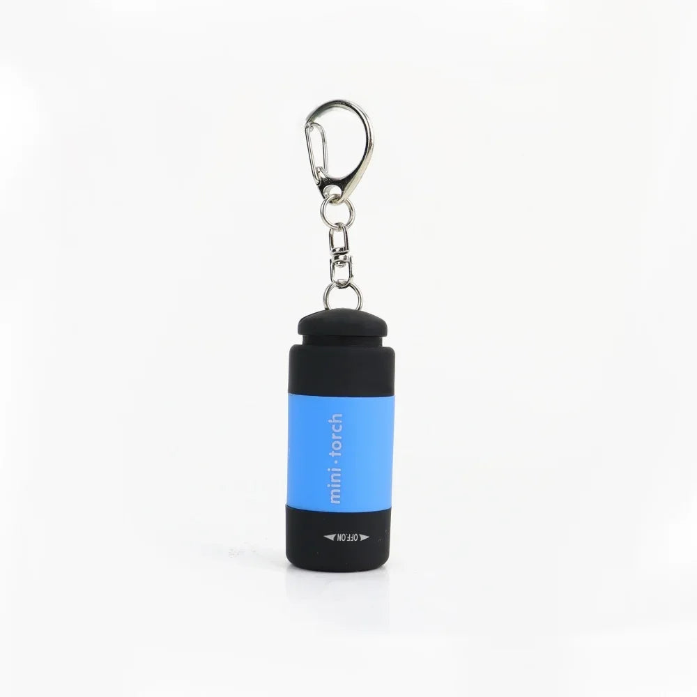 USB Rechargeable LED Keychain Flashlight – Compact & Waterproof LED Keychain Flashlight Qme Blue