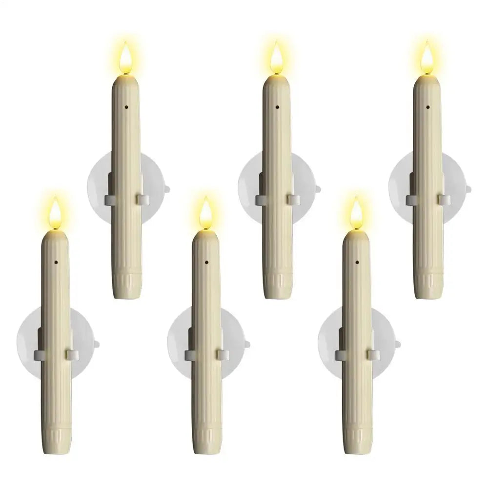 7-Inch Flameless LED Window Candle with Sensor & Suction Cup Flameless Window Candle Qme China Mainland White