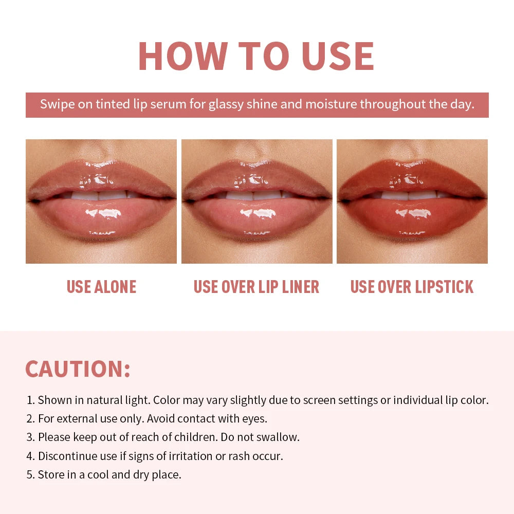 Lakerain Polypeptide Colored Lip Gloss – Moisturizing Lip Glaze Lip Gloss Qst