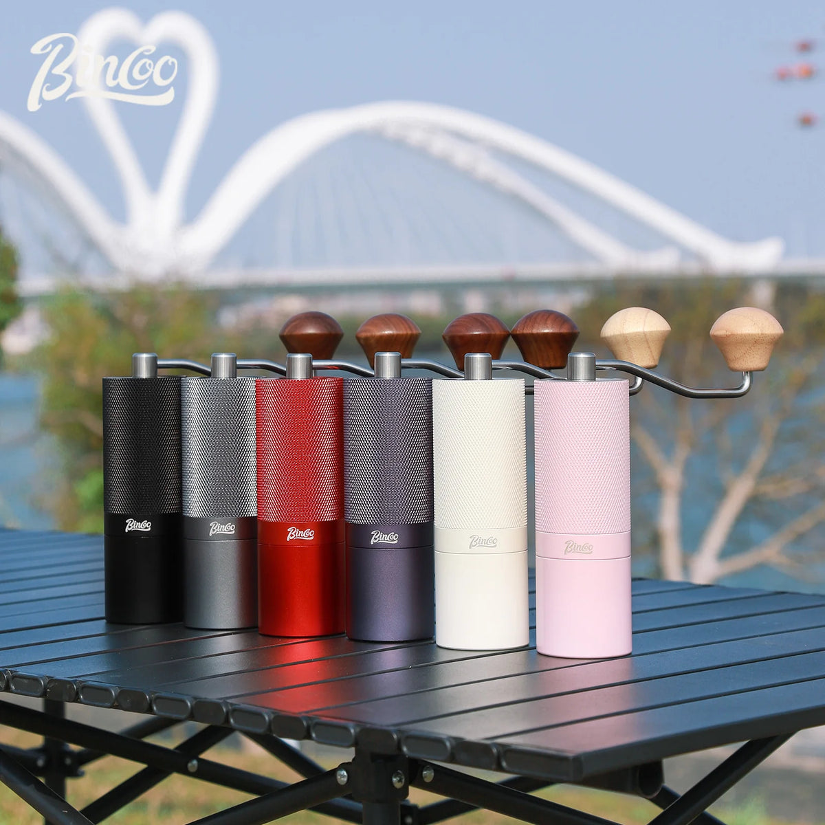 Bincoo Diamond Pattern Manual Coffee Grinder – Steel Burr Mill Manual Coffee Grinder Qst