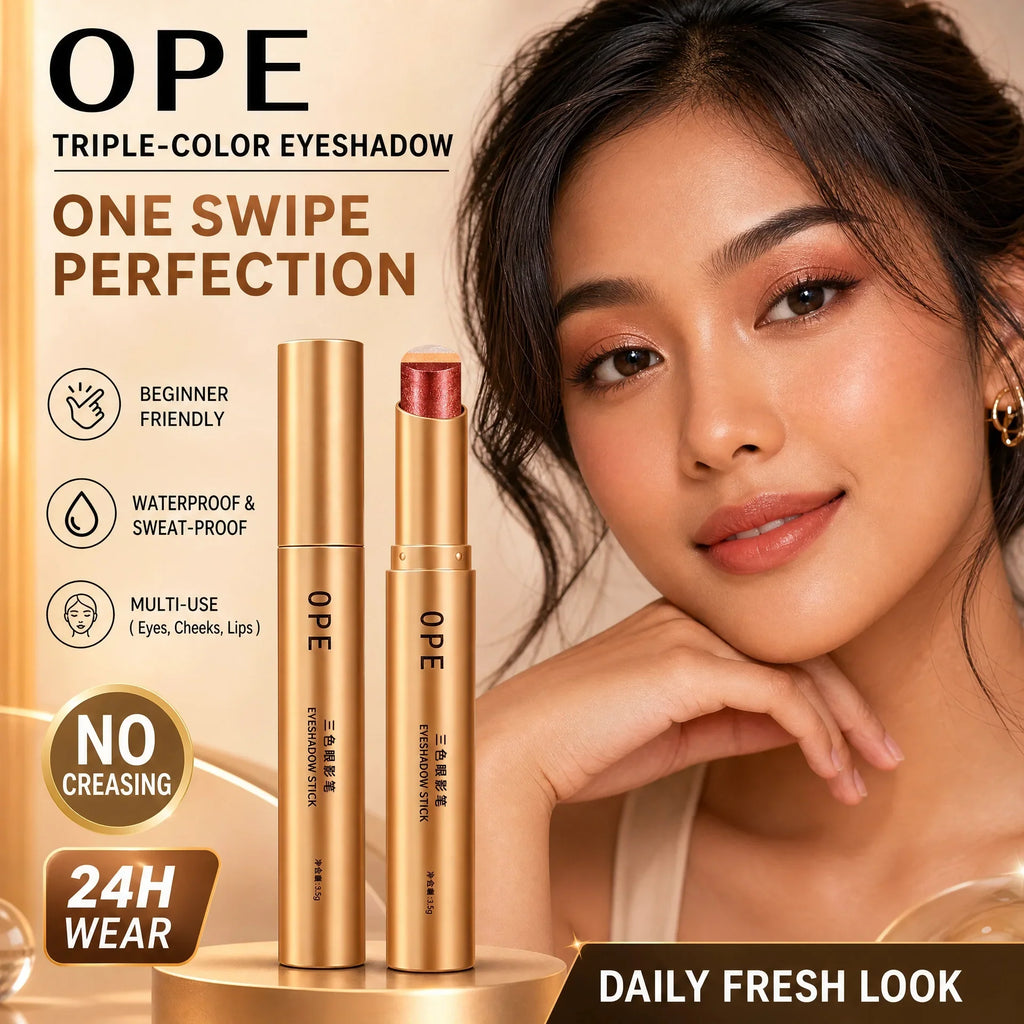 3-in-1 Tricolor Gradient Shimmer Eyeshadow Stick | 4 Shades Eyeshadow Stick Qme