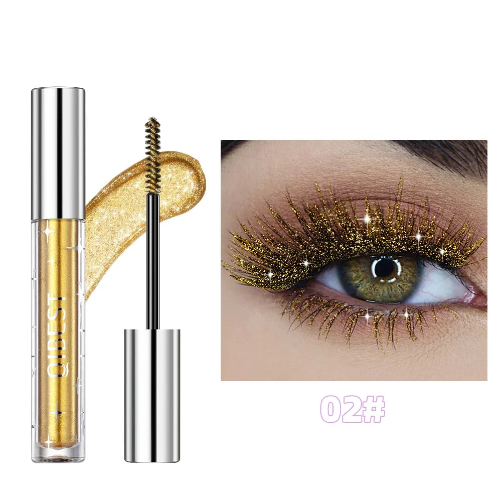 QIBEST Glitter Mascara – Diamond Shimmer Curling & Lengthening Glitter Mascara Qme 02 China Mainland