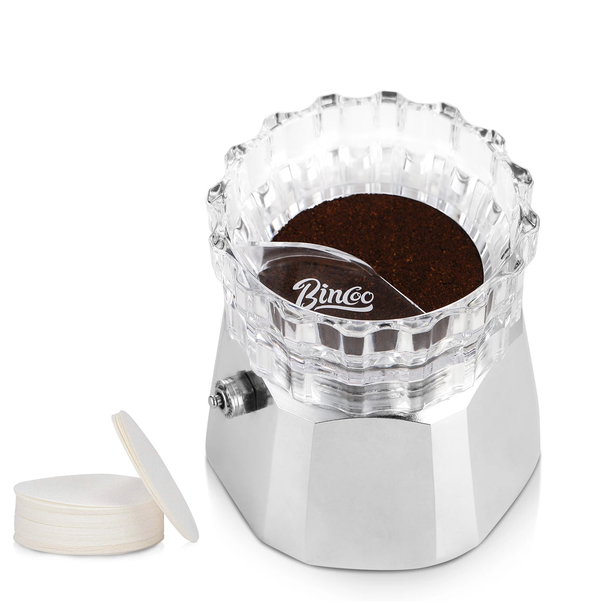 BINCOO Moka Pot Rotating Dosing Ring – Coffee Distributor Coffee Dosing Ring Qst