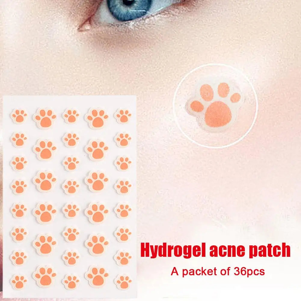 Hydrocolloid Pimple Patches 36ct | Cute Cat Paw Shape | Qme Pimple Patch Qme 36Pcs Hydrocolloid China