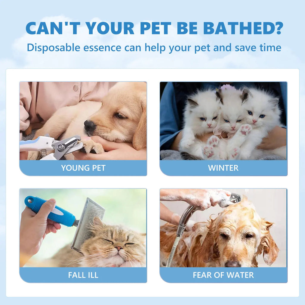 Yegbong No-Rinse Pet Shampoo – Dog & Cat Wash Free Essence Pet Grooming Shampoo Qst
