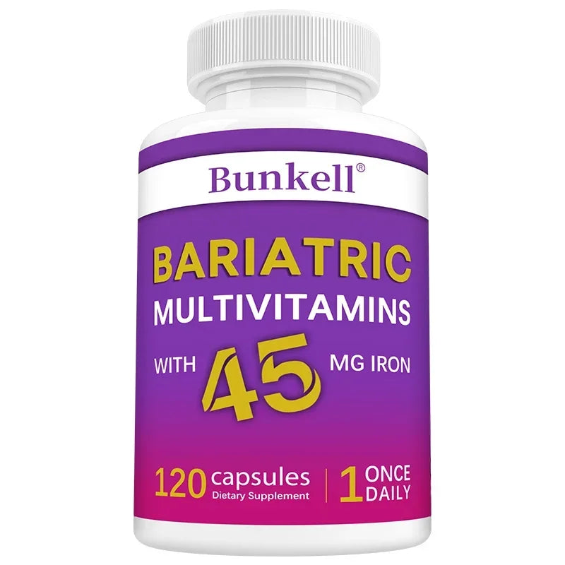 Bunkell Multivitamin Capsules 45mg Iron – 120ct Daily Supplement Multivitamin Supplement Qst 1 bottle 60 count