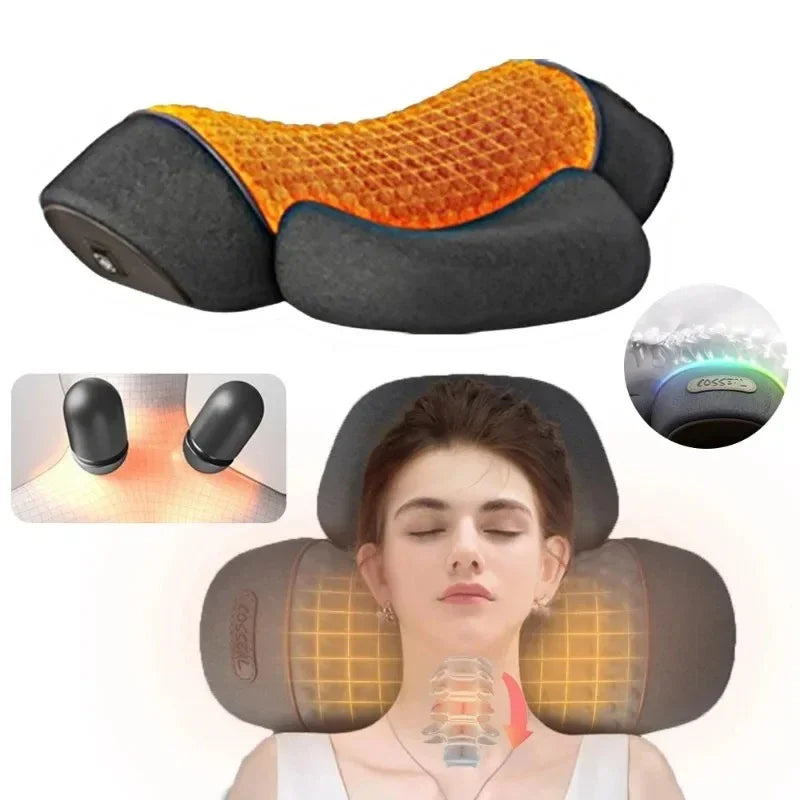 Cervical Neck Massager Pillow – Heat, Vibration & Traction Neck Massage Pillow Qst