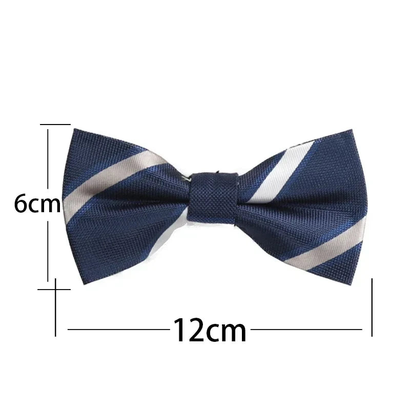 Men's Polyester Bow Tie – Woven Dot & Check | 35 Colors Men's Bow Tie Qme