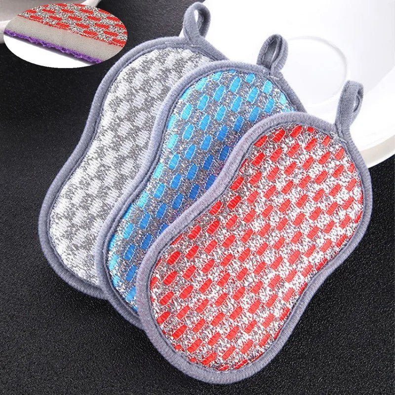 Double-Sided Kitchen Scrubber Sponge | Dishwashing Scouring Kitchen Scrubber Sponge Qme