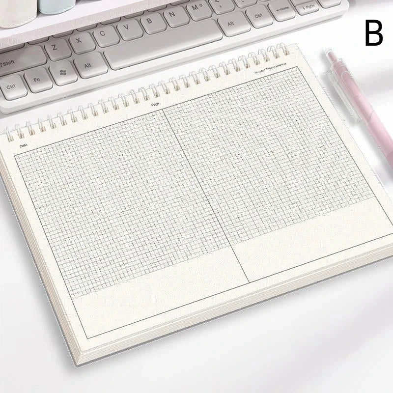 B5 Spiral Notebook 60 Sheets – Waterproof PP Cover & Flat Lay Spiral Notebook Qme B