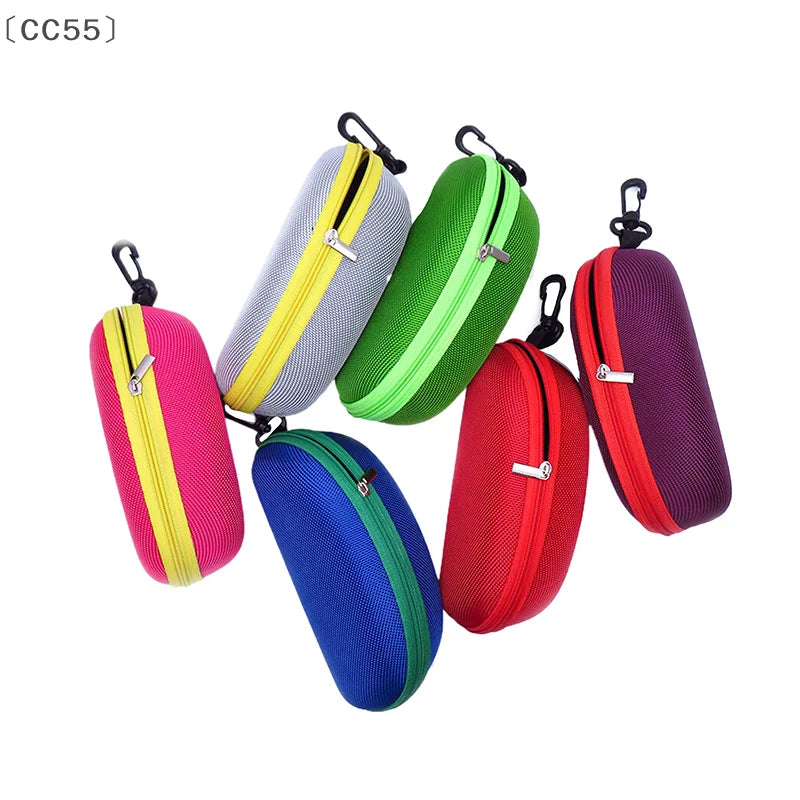 EVA Hard Glasses Case with Carabiner Hook | Colorful Zipper Eyeglasses Case Qst