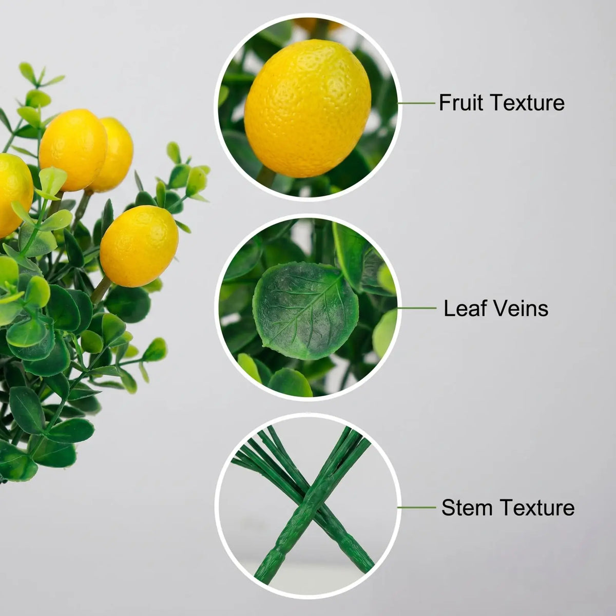Artificial Lemon Branches – Realistic Faux Plant Décor Artificial Plant Branch Qme