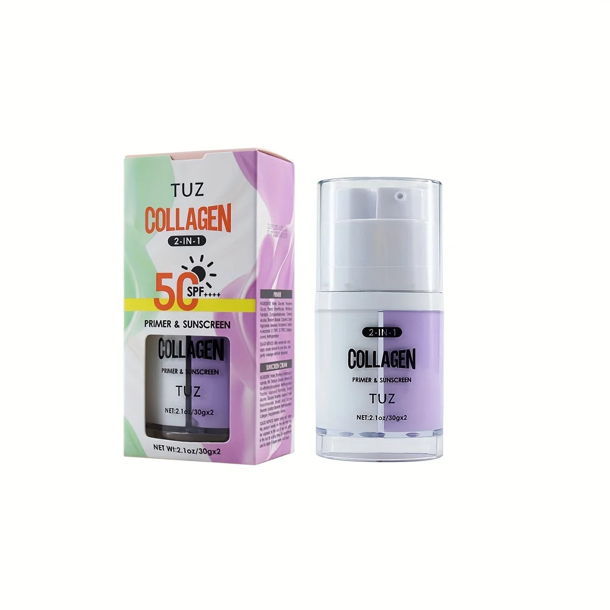 TUZ Collagen 2-in-1 Face Primer & SPF 50 Sunscreen Face Primer Sunscreen Qst PURPLE