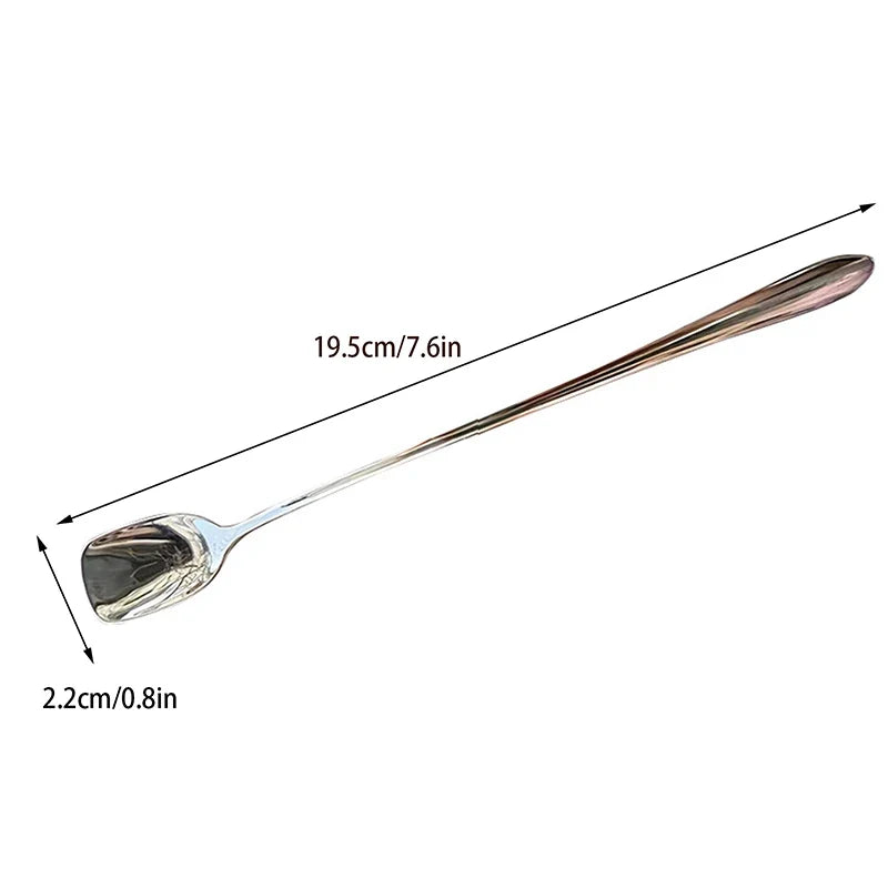 Gold Long Handle Stainless Steel Dinner Spoon – 20cm Dinner Spoon Qme A1 Silver
