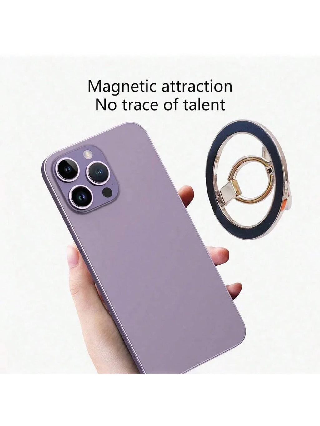 Qme Double-Ring Magnetic Phone Holder Foldable Zinc Alloy Stand Magnetic Phone Stand Qme