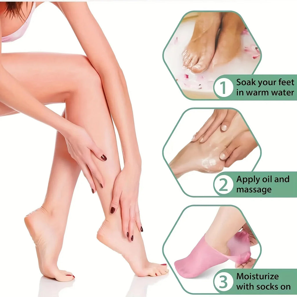 Moisturizing Silicone Gel Socks | Nourishing Foot Care Foot Care Socks Qme