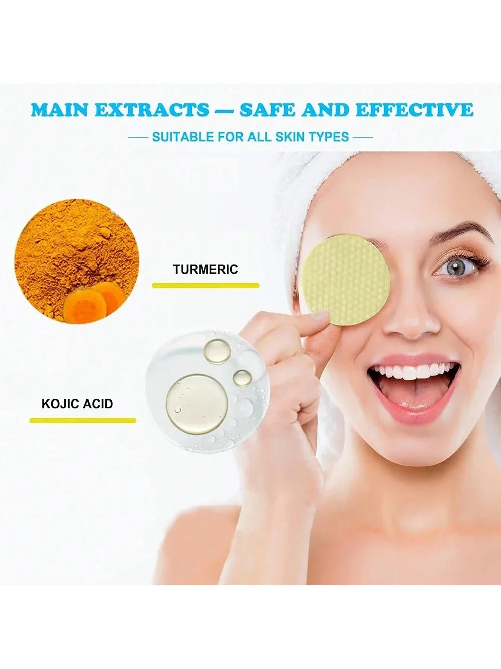 Kojic Acid & Turmeric Exfoliating Cleansing Pads | Brightening Exfoliating Cleansing Pads Qme