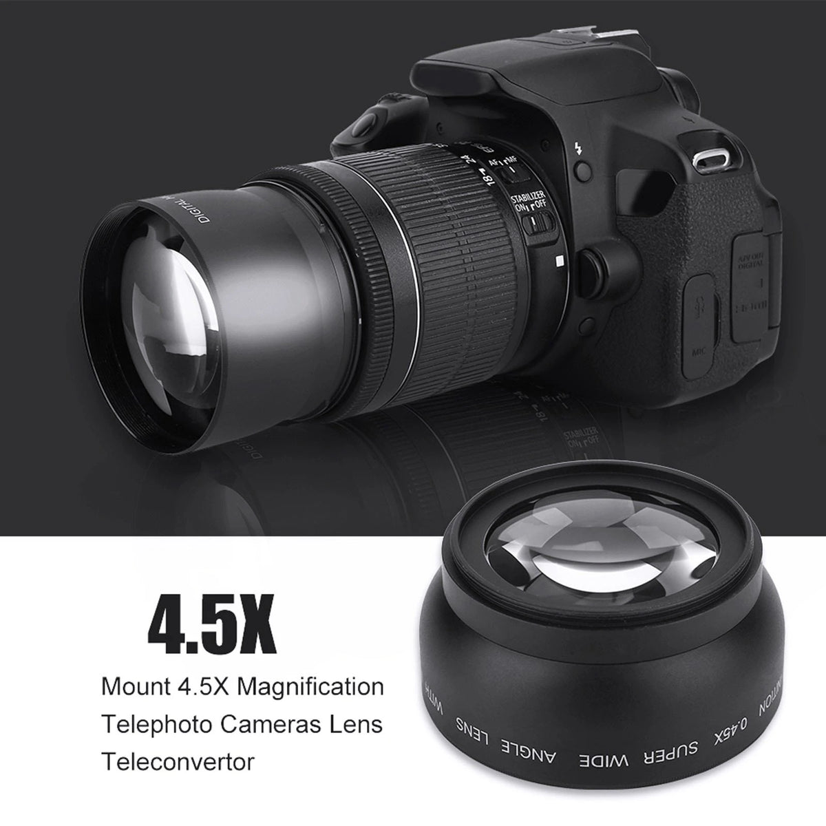 52mm 0.45X Wide Angle Macro Conversion Lens for DSLR Cameras Camera Conversion Lens Qst