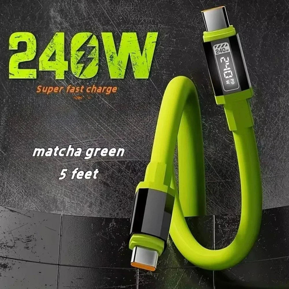 240W USB-C Fast Charging Cable | iPhone 17, Samsung, Xiaomi USB-C Charging Cable Qme