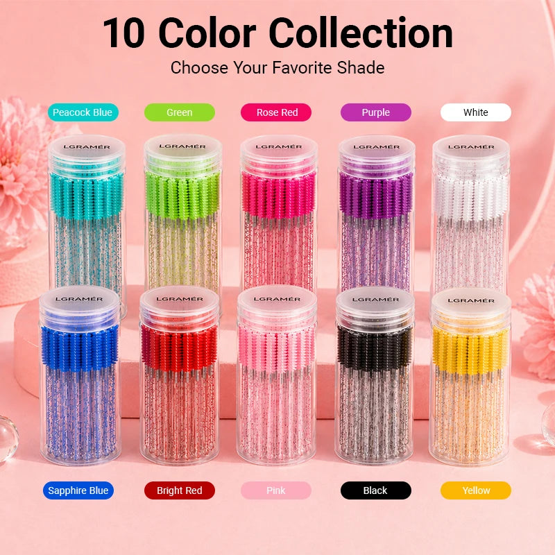 Disposable Mascara Wands & Eyelash Brushes 50/100 Pcs Mascara Wand Set Qst