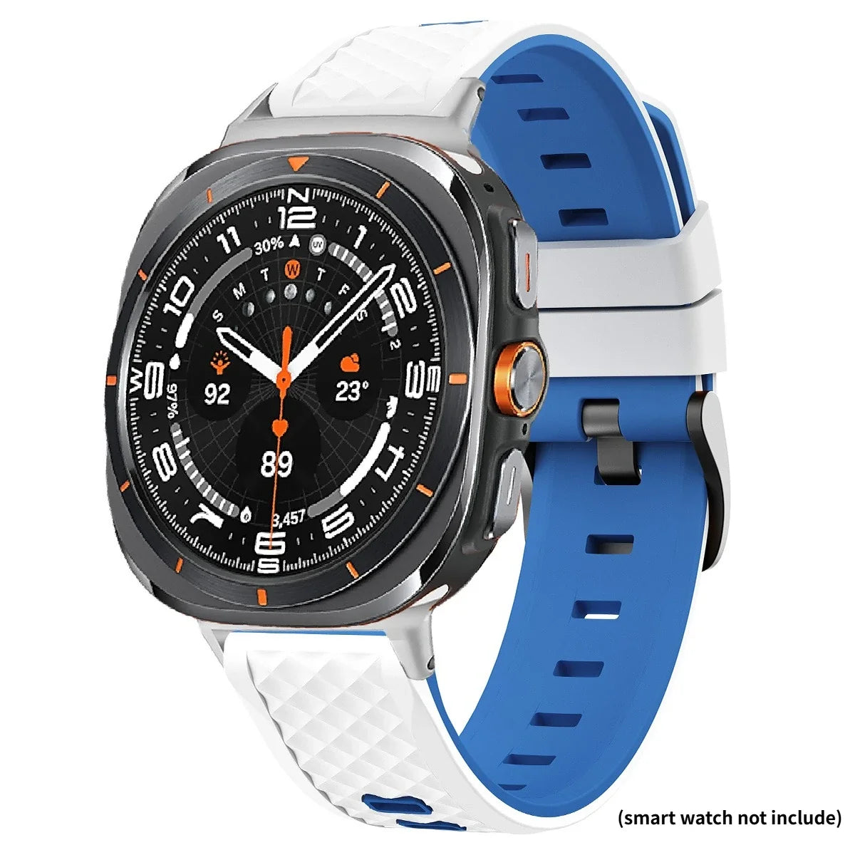 Silicone Sport Band for Samsung Galaxy Watch Ultra 2 – 10 Colors Silicone Watch Band Qme White Blue Watch9 Ultra 2(2026)