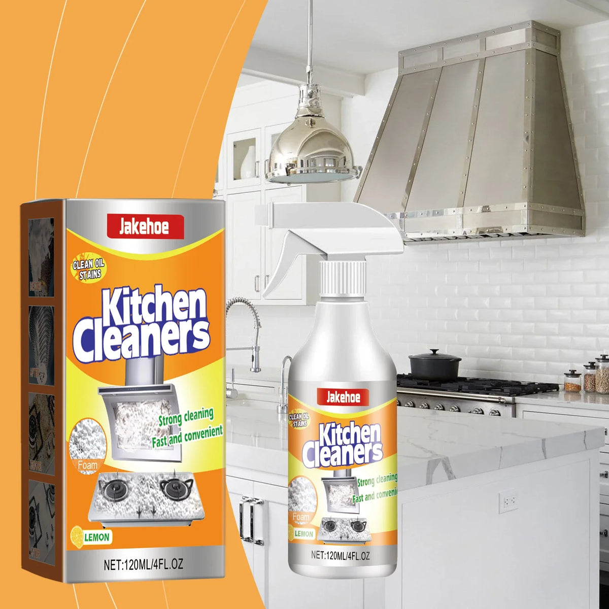 Kitchen Foam Cleaner – Powerful Grease & Oil Stain Remover Kitchen Foaming Cleaner Qme