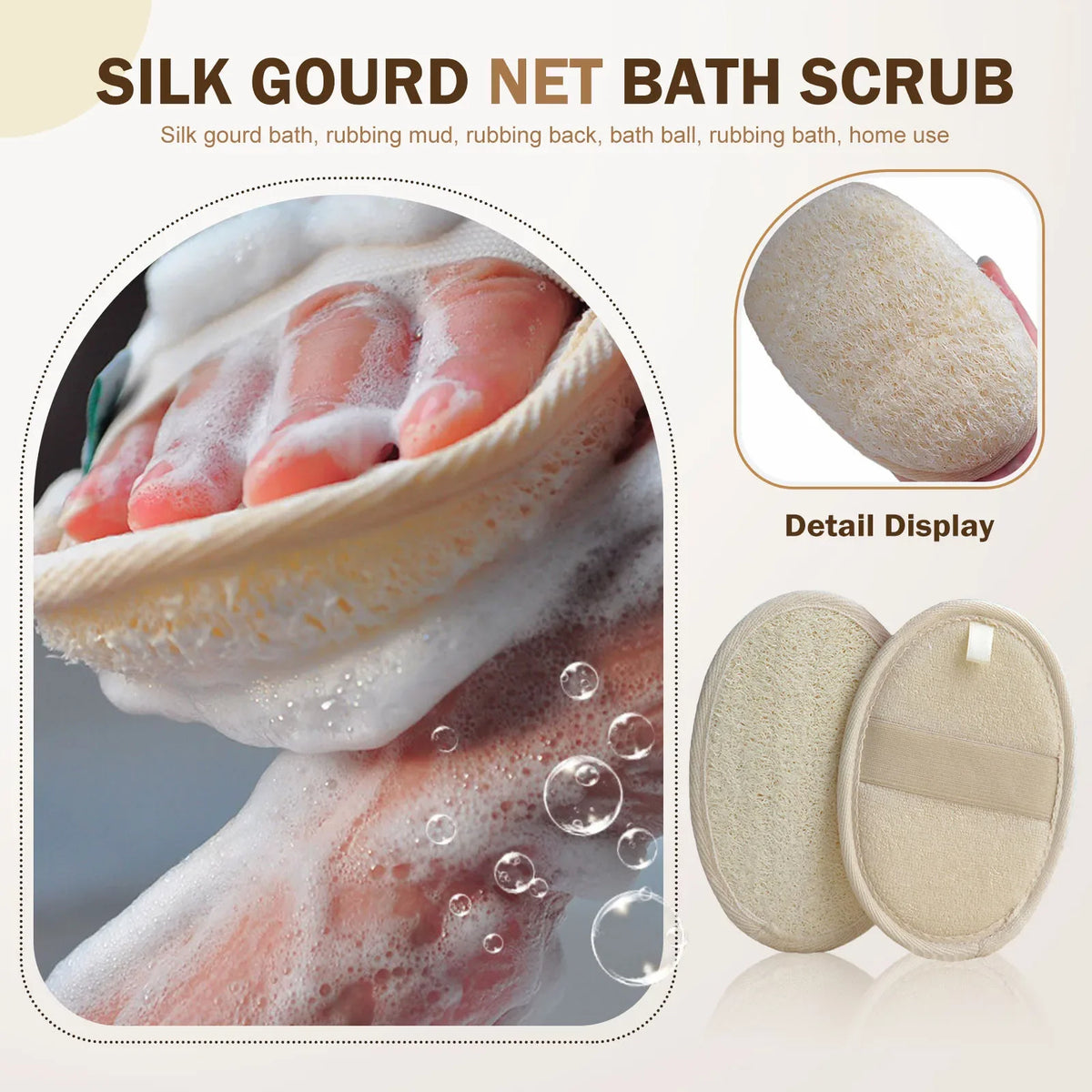 Natural Loofah Exfoliating Scrub Gloves – Bath & Spa Sponge Exfoliating Bath Gloves Qme