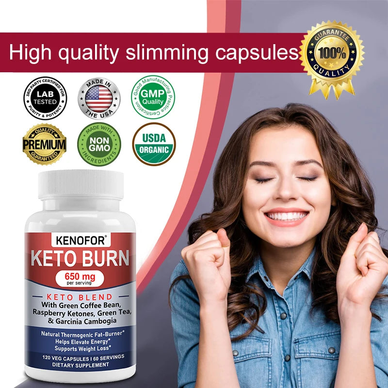 Keto BHB Capsules – Natural Energy, Focus & Wellness | 120ct Dietary Supplement Qst