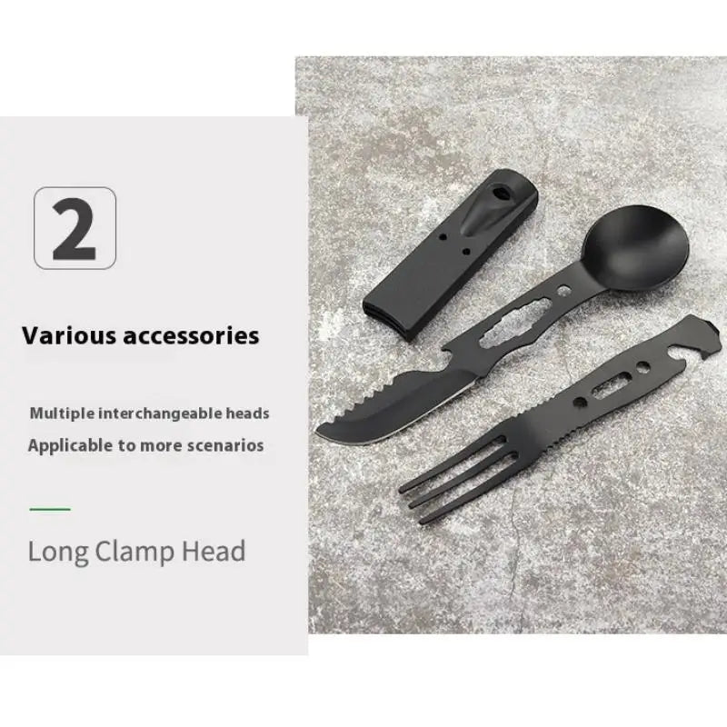 Multifunctional Camping Cutlery Set – Stainless Steel Spoon Fork Camping Cutlery Set Qme