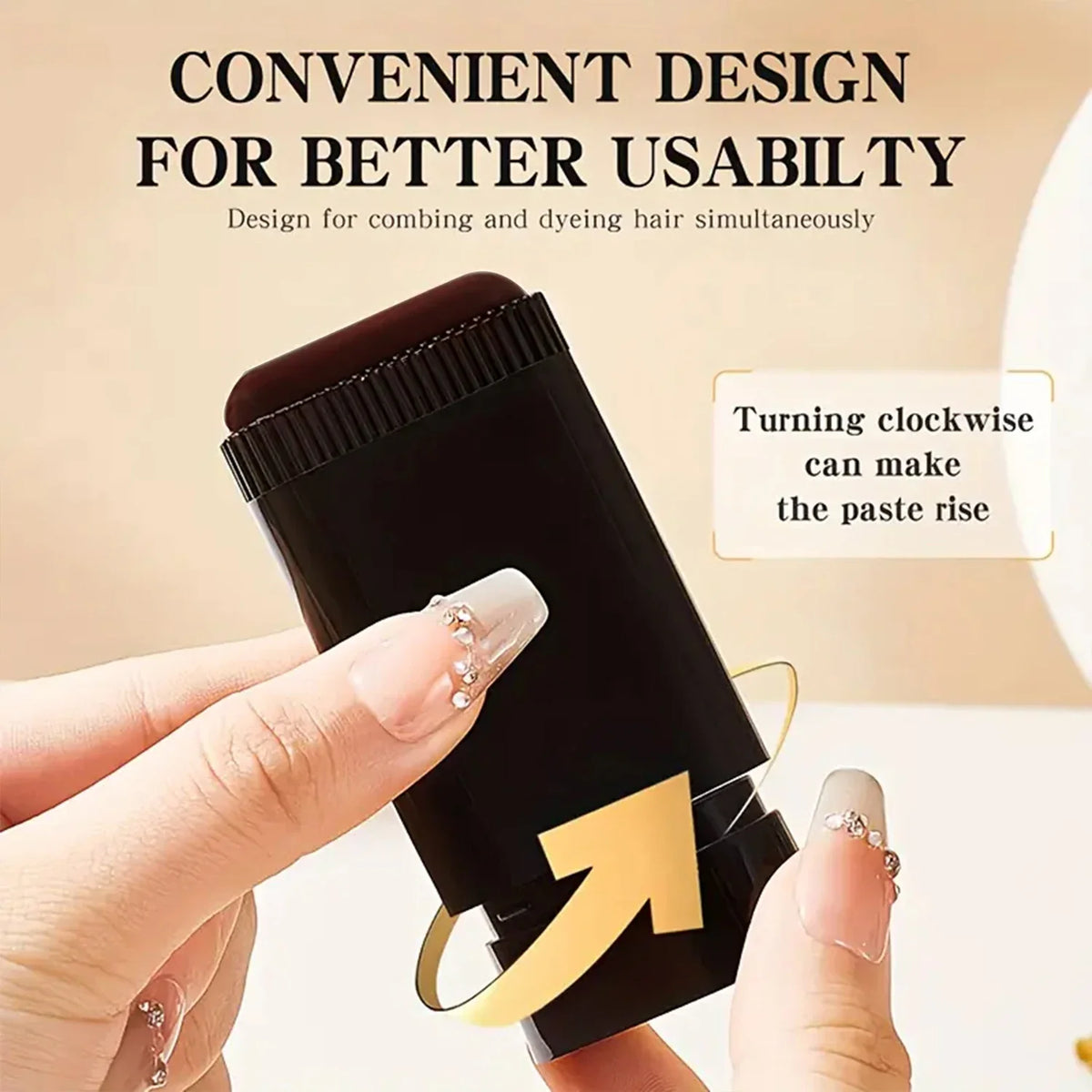 Quick Hair Dye Stick – Portable Brush for Long-Lasting Color Hair Dye Stick Qme