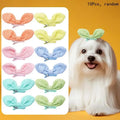 Rabbit Ear Bow Dog Hair Clips – 10 Pcs Puppy Bowknots Pet Hair Clips Qme onesize