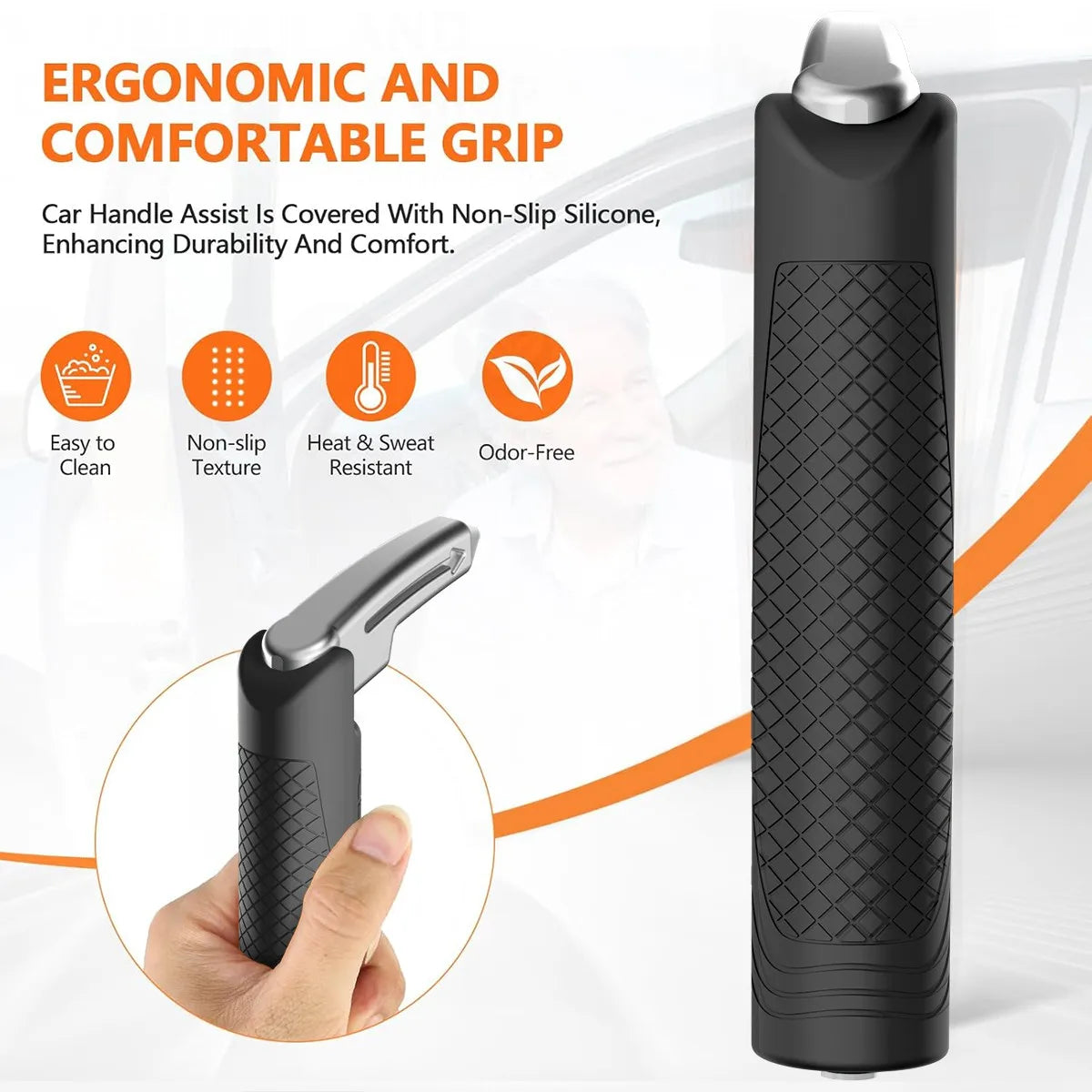 Portable Car Door Support Handle – Aluminium & Window Breaker Car Door Assist Handle Qst