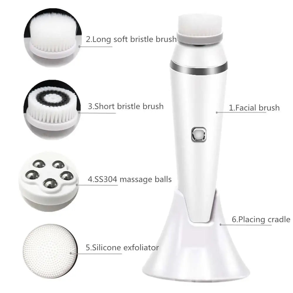 VIMYSHOW 4-in-1 Sonic Facial Cleansing Brush | IPX7 Waterproof Facial Cleansing Brush Qst