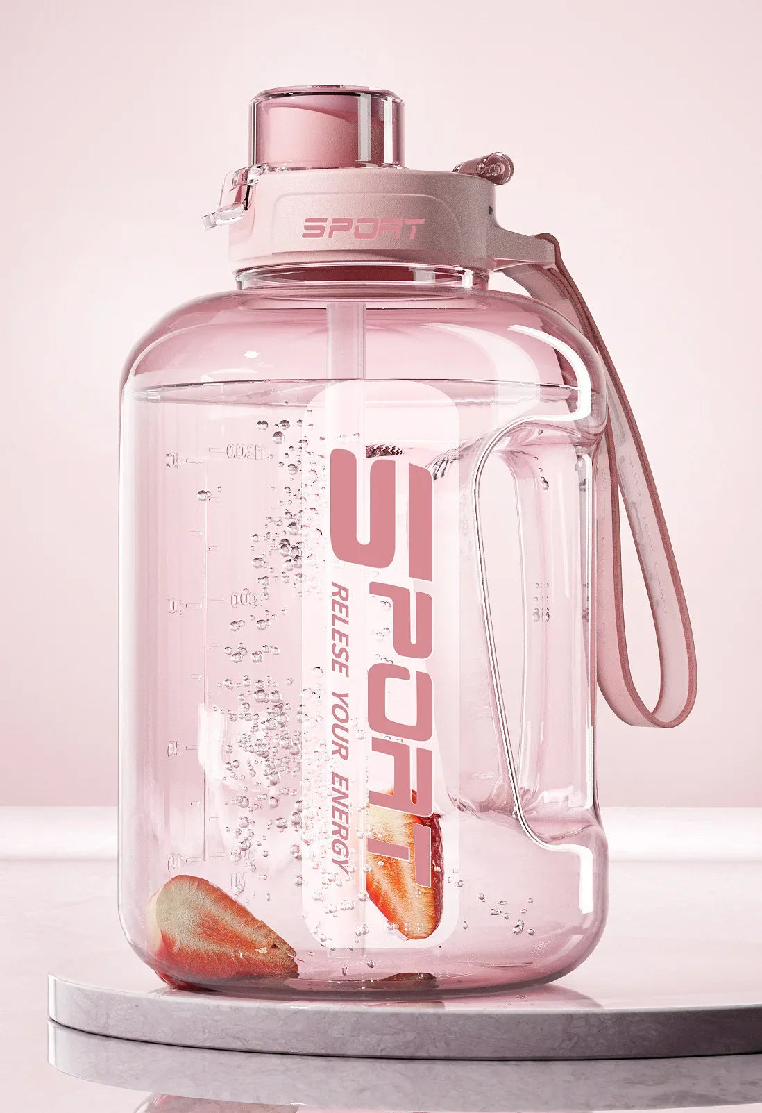 Extra Large 1L+ Sports Straw Water Bottle – 8 Colors Sports Water Bottle Qme pink