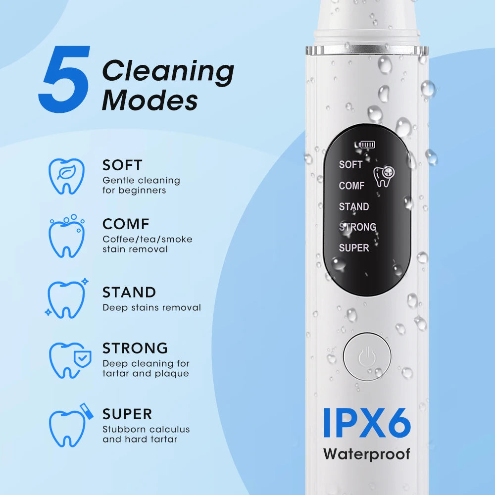 Ultrasonic Dental Scaler – 5-Mode Tartar & Plaque Remover Ultrasonic Dental Scaler Qst
