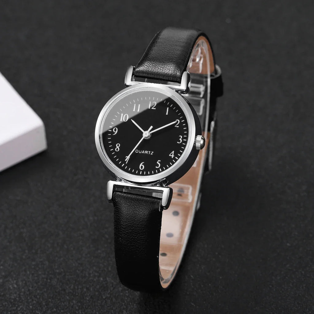 Women's Small Dial Quartz Watch Set – Simple Fashion Wristwatch Women's Quartz Watch Qme