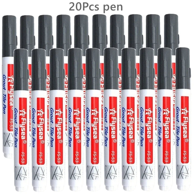 Waterproof Grout Pen Tile Marker – 10 Pack, 18 Colours Grout Repair Pen Qme 20Pcs Dark grey