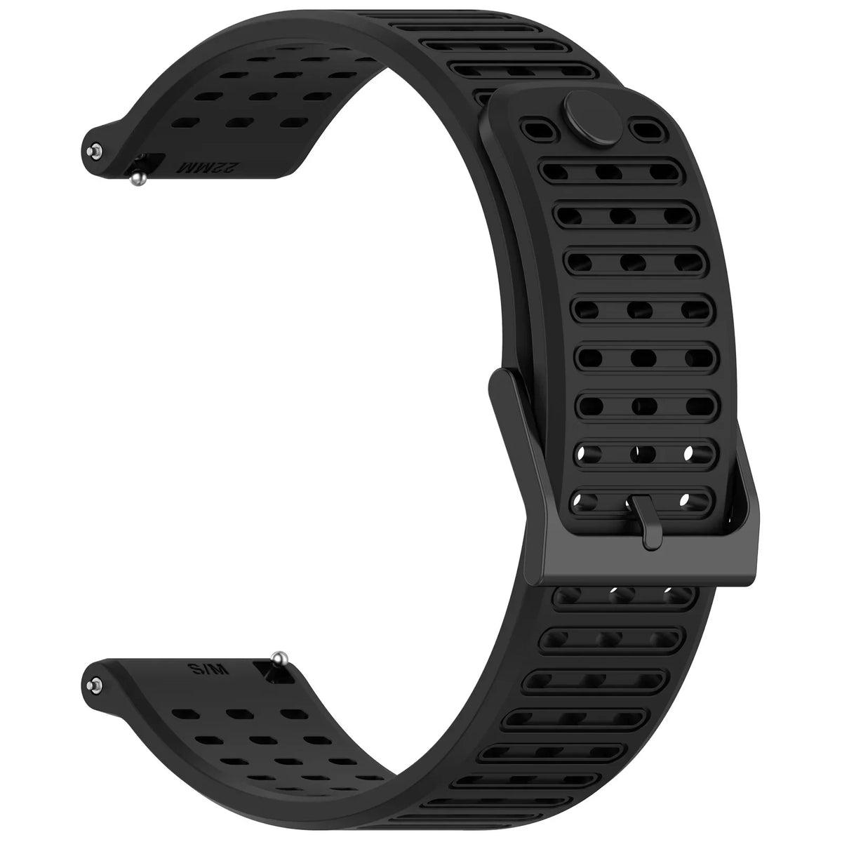Two-Tone Silicone Strap for Suunto Vertical, RACE & Honor GS3 Silicone Watch Band Qme Black Black 22mm Universal band