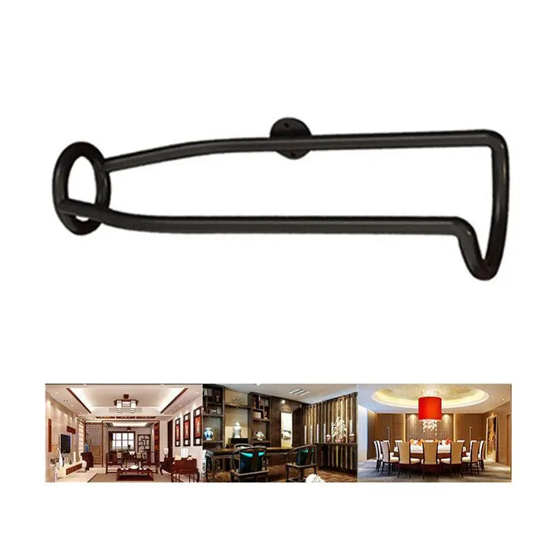 Wall-Mount Iron Wine Rack – Bottle Holder & Display Bracket Wall Wine Rack Qst