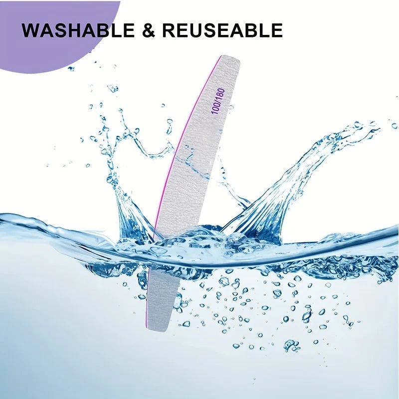 Nail Files 100/180 Grit Flexible Wood Sandpaper – Manicure Set Nail File Set Qme